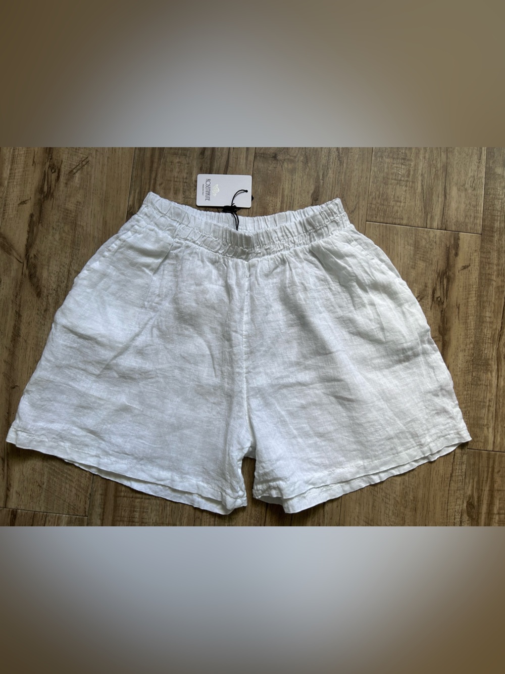 Linen made in Italy Elastic waist pull on casual Shorts summer breezy beach